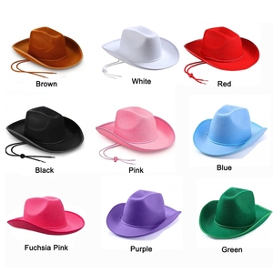 Haiwin – <span class=keywords><strong>chapeau</strong></span> <span class=keywords><strong>de</strong></span> Cowboy occidental en feutre, avec cordon <span class=keywords><strong>de</strong></span> serrage réglable, pour homme et femme - Product Image 4