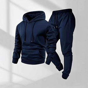 Set Personalizzato da <span class=keywords><strong>Uomo</strong></span> Invernale Sportivo Streetwear Oversize con Cappuccio Tinta Unita, <span class=keywords><strong>Felpa</strong></span> e Pantaloni Due Pezzi 250g - Product Image 2