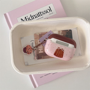 Étui de protection Canelé à effet d'encre rose et marron pour AirPods Pro 2, 2e, 3e et 4e génération, housse pour écouteurs sans fil Bluetooth - Product Image 4