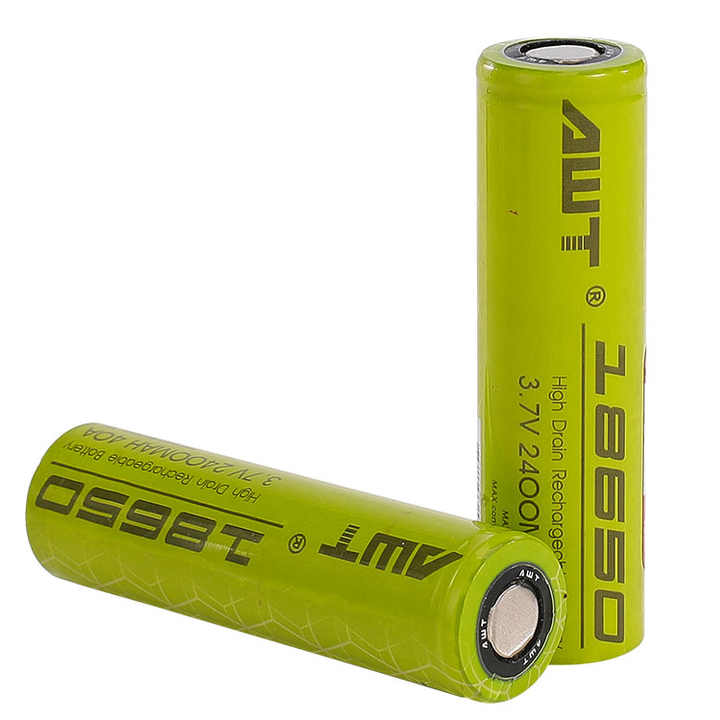 AWT 18650 Battery Cell 3.7v 2400mAh Rechargeable Lithium Battery Cell  Factory Wholesale Li-ion Battery for Electric Bicycles