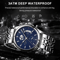 Montre homme Poedagar 989 de haute qualité, classique, en acier inoxydable, à quartz, étanche et lumineuse.