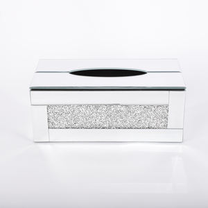 Boîte de mouchoirs en papier or de luxe conteneur décoratif pour la maison supports de voiture couverture en métal papier verre acrylique cristal - Product Image 6
