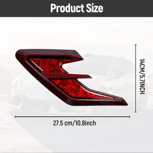 Red Car Aerodynamic Fender Lip Stickers Aerodynamic Car Side Wing Decals Easy-Adhesive Retrofit <strong>Spoilers</strong> Side Air Flow Sticker - Product Image 5