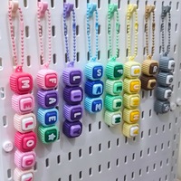 Porte-clés moderne personnalisable en une seule pièce, imprimé en 3D, avec nom de touche de clavier, DIY, anti-stress, à pression mécanique