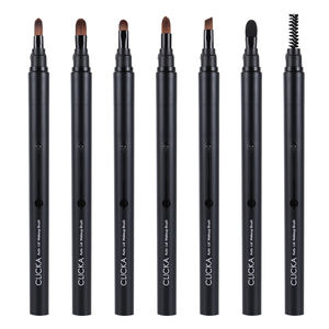 Ensemble de pinceaux à maquillage pour les yeux à couvercle rétractable automatique de haute qualité, noir, rangement facile, conception anti-contamination, adapté aux voyages, CLICKA - Product Image 1