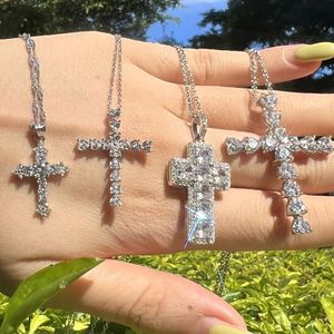 Y2k 925 Sterling Silver <b>Cross</b> Pendant Necklace Hip Hop Cz Gold Clasp Jewelry <b>Cross</b> with <b>Chain</b> Silver Plated Necklace for Girl - Product Image 6