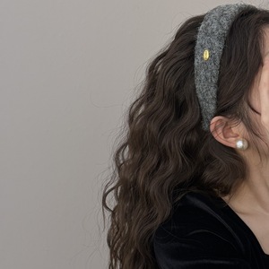 Autunno inverno elegante Versatile fascia larga in lana etichetta oro fermaglio per <span class=keywords><strong>capelli</strong></span> per corona alta per <span class=keywords><strong>capelli</strong></span> randagi - Product Image 4