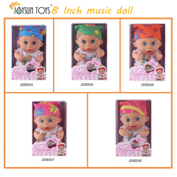 Poupée bébé JOYSUN TOYS pas chère, en PVC, 8 pouces, réaliste, chantante, mini, corps souple, musicale, clignotante, échelle 1:8, certifiée STEM EN71