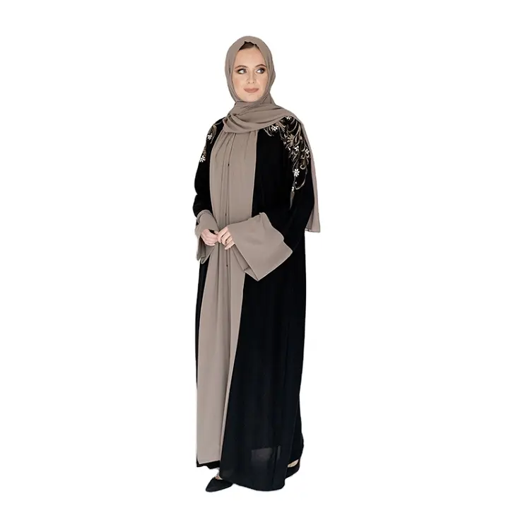 Vestido longo feminino islâmico, vestido curto de oração abaya, camisola de flanela, vestido islâmico para prier, estilo hijab 2021