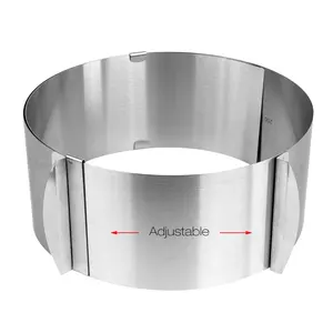 Kreisförmiger Mousse Ring 3D runde Formen Küchen dessert Dekorieren Edelstahl Backen Einstellbar Günstige Kuchen form Werkzeug