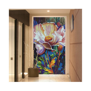 ZF Art-azulejo <span class=keywords><strong>de</strong></span> mosaico <span class=keywords><strong>de</strong></span> vidrio para decoración <span class=keywords><strong>de</strong></span> pared, mosaico <span class=keywords><strong>de</strong></span> flores fácil <span class=keywords><strong>de</strong></span> cortar a mano, puzle <span class=keywords><strong>de</strong></span> dibujo - Product Image 1