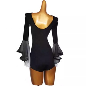 Nouvelle Arrivée Combinaison de Danse Moderne Imprimée à Manches Cloche Fluides, Ceinturée, pour Danse de Salon Standard et Latine, en Spandex/Nylon - Product Image 2