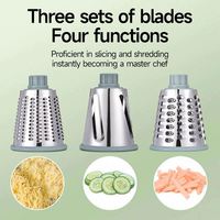Nieuwe design keukenhulpjes groentesnijder BPA-vrij 3-in-1 roterende kaasschaaf komkommer noten groentesnijder/slicer