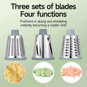 New Design <b>Kitchen</b> <b>Tool</b> <b>Gadgets</b> Vegetable Cutter BPA-Free 3 in 1 Rotary Cheese Grater Zucchini Nuts Vegetable Shredder Slicer - Product Image 2
