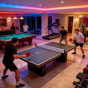 <span class=keywords><strong>Table</strong></span> <span class=keywords><strong>de</strong></span> ping-pong d'intérieur <span class=keywords><strong>de</strong></span> qualité supérieure, pliable, pour appartement, en bois massif, pliable, gain <span class=keywords><strong>de</strong></span> place, facile à ranger - Product Image 1