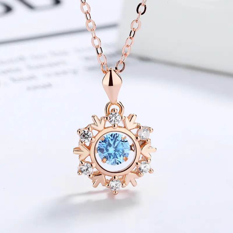 Newest Design Korean Style Zircon Necklace Japanese Popular 925 Sterling Silver Necklace Women