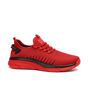 Zapatos para caminar de punto transpirables para hombre, zapatillas ligeras con cordones, suela suave, calzado informal para correr - Product Image 3