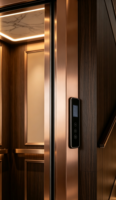 Ascensore Residenziale Premium Personalizzato per Villa Fareo - Cabina Interna con Paesaggio a Inchiostro e Trazione AC