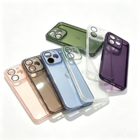 Coque de téléphone miroir en gros pour 17 Pro Max, 6 couleurs, coque en TPU sans cadre, protection d'objectif d'appareil photo, antichoc, paysage urbain