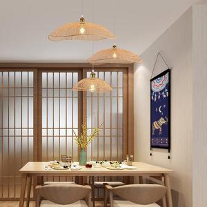 โคมไฟระย้าไม้ไผ่รูปวงรี E27 ไฟ LED สำหรับห้องน้ำชา ห้องนอน ห้องรับประทานอาหาร โรงแรม เกสต์เฮาส์ โคมไฟตกแต่ง - Product Image 4