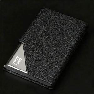 Nouveauté : Porte-cartes de visite en métal et cuir PU, cadeaux promotionnels personnalisés - Product Image 1