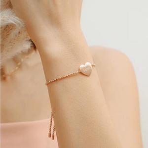Pulsera de Acero Inoxidable 316L Personalizable con Dije de Corazón Grabable <span class=keywords><strong>para</strong></span> Mujeres y <span class=keywords><strong>Adolescentes</strong></span>, Joyería Láser - Product Image 5