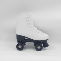 Patins à roulettes classiques Yijiu Yijiu blancs, revêtement en cuir PU spécial, doublure en velours, roulements ABEC-7, roues lumineuses en plastique 54*32mm
