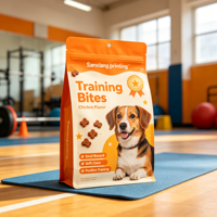 Sacs pour aliments pour animaux de compagnie en nylon BOPP écologiques, personnalisés par gravure, résistants à l'humidité, à fond plat, scellés sur huit côtés, refermables