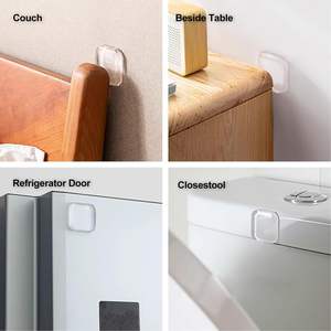 Bouclier mural carré transparent pare-chocs garde auto-adhésif absorbant les chocs butée de porte protecteur mural pour arrêter les dommages au mur - Product Image 2