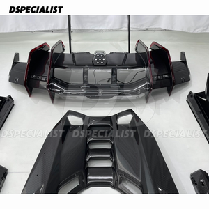 Kit carrosserie complet en fibre de carbone sèche style <span class=keywords><strong>DK</strong></span> pour Lamborghini Revuelto : Lame avant, jupes latérales, diffuseur arrière, aileron arrière, capot moteur - Product Image 5