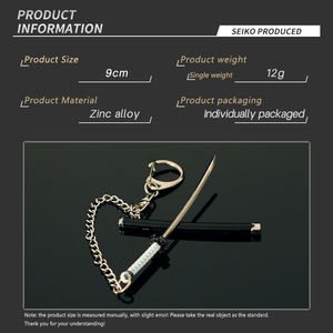 <span class=keywords><strong>Mini</strong></span> porte-clés anime <span class=keywords><strong>Demon</strong></span> <span class=keywords><strong>Slayer</strong></span>, épée en alliage de zinc métallique, 9 cm, vente chaude - Product Image 2