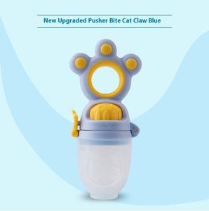 Bolsa de mordida para dentición de frutas y verduras para bebés, dispositivo auxiliar de alimentos de empuje, bolsa de red para pezones rotativos, alimentador de frutas y verduras para bebés - Product Image 1