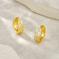 S925 Sterling Silver Plaqué Or Boucle D'oreille Femme Moissanite Hoop Boucles D'oreilles Fer À Cheval Satin Hoop De Luxe Diamant Boucle D'oreille