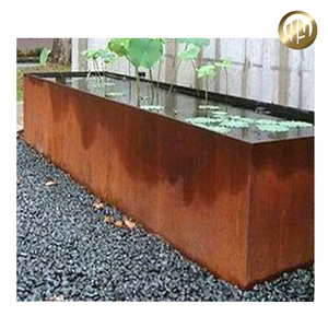 Fioriera Rialzata Contemporanea in Acciaio Corten, Vaso Decorativo <span class=keywords><strong>per</strong></span> Interni, Design <span class=keywords><strong>per</strong></span> Piante Bonsai e Vivai - Product Image 5