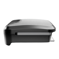 Machine à sandwichs et grill 2-en-1 en acier inoxydable avec plaques de cuisson antiadhésives, forme carrée, pour panini, grillades de steak, saucisses