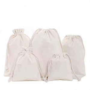 Sac de rangement en toile de coton portable de haute qualité, lavable, avec logo personnalisé, pour cosmétiques, cadeaux ou anti-poussière - Product Image 3