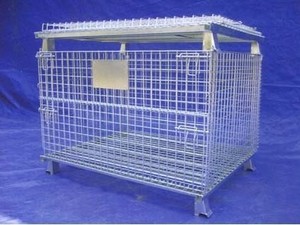 Thép Kim Loại Dây Lưới Container Có Thể Gập Lại Stackable Cho Hiệu Quả Quản Lý Hàng Hóa Trong Kho Hàng Hóa Lưu Trữ Hiệu Quả Khóa - Product Image 3