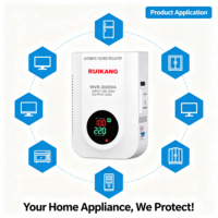 Stabilisateur AVR monophasé mural 220V AC 1-5kVA, multi-puissance, écran LCD, boîtier en aluminium, protection contre les surtensions, résistant à la chaleur et à l'humidité, pour la maison