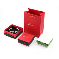 Boîtes cadeaux pour bijoux sur mesure pour les petites entreprises, boîte à bijoux en carton vert de luxe avec nœud, emballage pour bijoux