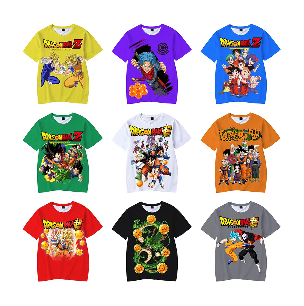 Japanese Anime 3D Print T Shirts Men Summer Short Sleeve Digital Printing Top 2023 Goku Men OEM ODM Tops 3D Shirt Tees