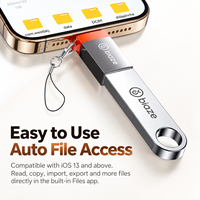 Adaptateur OTG Biaze iPhone L vers USB en alliage d'aluminium pour téléphone portable et iPad avec clé USB, clavier, souris