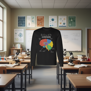 T-shirt à manches longues avec diagramme de l'anatomie du cerveau humain, neurologie, cerveau coloré - Product Image 3