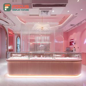 Minimalist Custom Jewelry Display Cabinet Manufacturer Metal <b>Frame</b> Brand Store Display Counter - Product Image 5