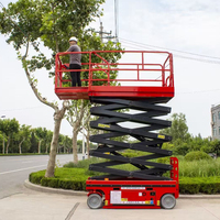 Plateforme élévatrice à ciseaux électrique autotractée GTJZ12 de 12 m (39 pieds) avec capacité de charge de 320 kg, plateforme élévatrice à ciseaux électrique à corps étroit