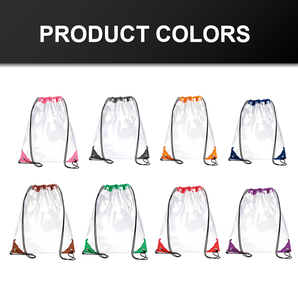 IDEA GIFT Promotional Custom Logo Storage Outdoor Draw String Bag Sport <b>Backpack</b> <b>Drawstring</b> Gym Bags transparent PVC bag - Product Image 2