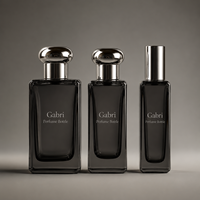 Personnalisé 3.4 FL.OZ. Flacon de parfum Eau de Parfum 30ml 50ml 100ml noir, flacon de parfum de marque privée, flacon de parfum de luxe vide et boîte