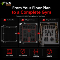 Équipement de musculation professionnel SK à charge libre, ensemble complet : machine Hack Squat et machine Hip Thrust pour centre de fitness