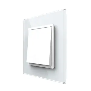 LIVOLO EU standard One-position Mechanical Push Button 10A Cross Wall Switch Tempered Glass Panel EU Luxury 100000TIMES