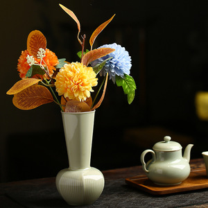 Beixitang Yaozhou Kiln Moon Flower <b>Vase</b> <b>Ceramic</b> Tabletop <b>Vase</b> For Dried Flowers Tea Room Decoration Hydroponic Container - Product Image 4