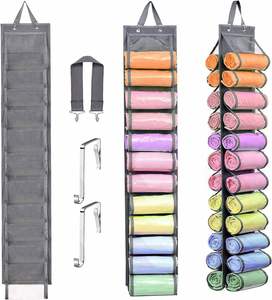 Organisateur suspendu pour rouleaux de papier, gain de place pour placards, organisateur de vêtements suspendu, sac suspendu pliable pour leggings de yoga et pantalons - Product Image 1